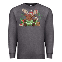 Charcoal Heather christmas reindeer Premium Sweatshirt - MaliasSmallBusiness