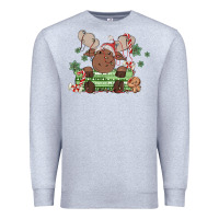 Heather Grey christmas reindeer Premium Sweatshirt - MaliasSmallBusiness