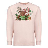 Pale Pink christmas reindeer Premium Sweatshirt - MaliasSmallBusiness