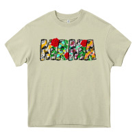 Mossy floral animal print mama Heavy Core Tee - CowhideDigitalArt