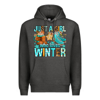 Charcoal Heather just a girl who loves winter Premium Hoodie - FaDigitalArtStudio
