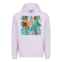 Lilac just a girl who loves winter Premium Hoodie - FaDigitalArtStudio