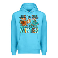 Ocean Blue just a girl who loves winter Premium Hoodie - FaDigitalArtStudio