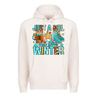 Pale Pink just a girl who loves winter Premium Hoodie - FaDigitalArtStudio