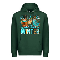 Sports Green just a girl who loves winter Premium Hoodie - FaDigitalArtStudio