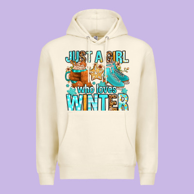 Just A Girl Who Loves Winter Premium Hoodie Designed By Fadigitalartstudio