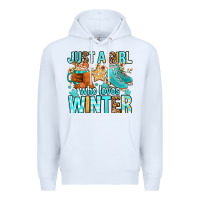 White just a girl who loves winter Premium Hoodie - FaDigitalArtStudio