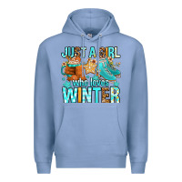 Colony Blue just a girl who loves winter Premium Hoodie - FaDigitalArtStudio