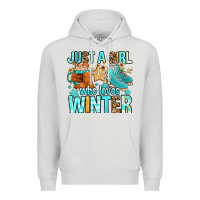 Dove Grey just a girl who loves winter Premium Hoodie - FaDigitalArtStudio