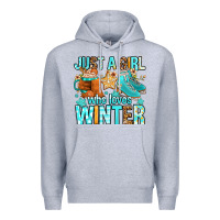 Heather Grey just a girl who loves winter Premium Hoodie - FaDigitalArtStudio