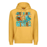 Mustard just a girl who loves winter Premium Hoodie - FaDigitalArtStudio
