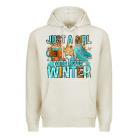Oatmeal Heather just a girl who loves winter Premium Hoodie - FaDigitalArtStudio