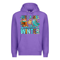 Purple just a girl who loves winter Premium Hoodie - FaDigitalArtStudio