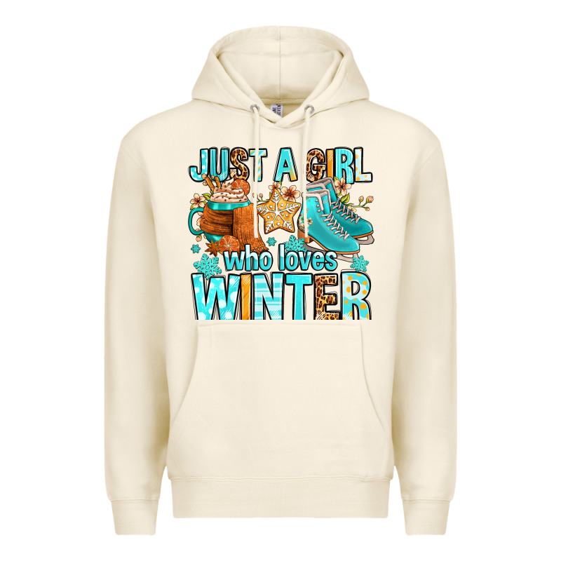 Just A Girl Who Loves Winter Premium Hoodie by FaDigitalArtStudio | Teevron