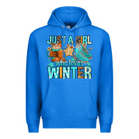 True Royal just a girl who loves winter Premium Hoodie - FaDigitalArtStudio