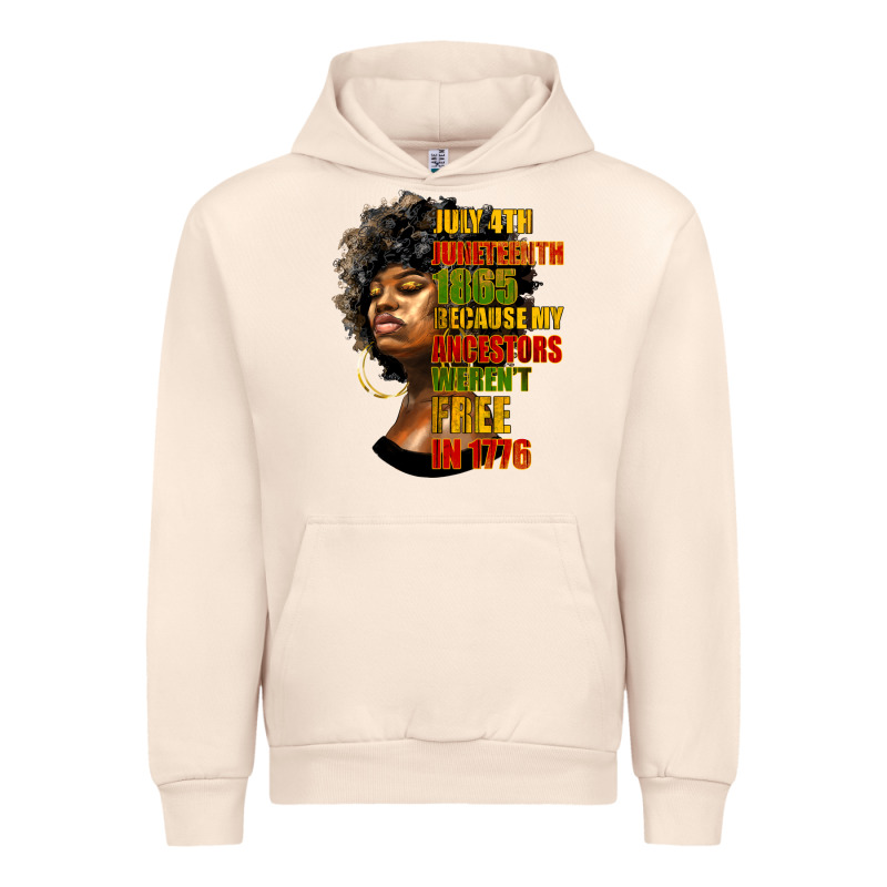 Juneteenth 1885 Because My Ancestors Weren't Free In 1776 Black Woman Urban Hoodie by HRA Design Shop | Teevron