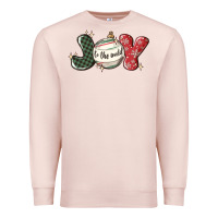 Pale Pink joy to the world Premium Sweatshirt - MaliasSmallBusiness
