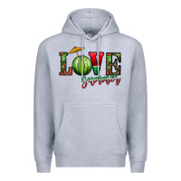 Heather Grey love summer Premium Hoodie - CowhideDigitalArt