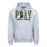 Heather Grey pray whithout crasing Urban Hoodie - CowhideDigitalArt