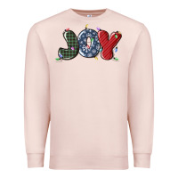 Pale Pink joy christmas lights Premium Sweatshirt - MaliasSmallBusiness
