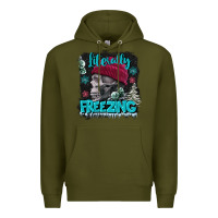Army Green literally freezing skull Premium Hoodie - FaDigitalArtStudio