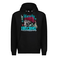 Black literally freezing skull Premium Hoodie - FaDigitalArtStudio
