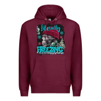 Burgundy literally freezing skull Premium Hoodie - FaDigitalArtStudio