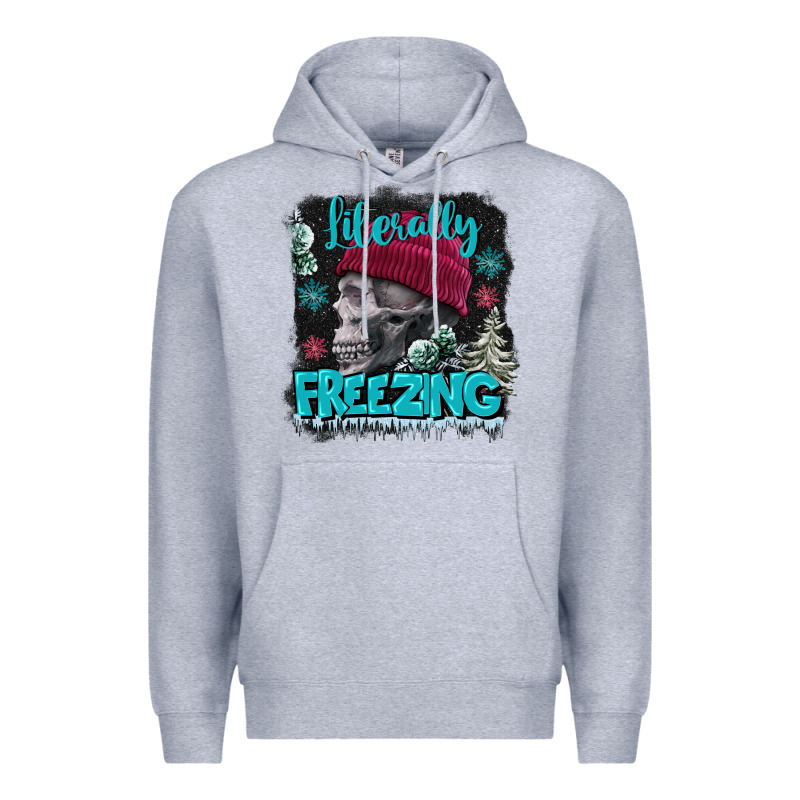 Literally Freezing Skull Premium Hoodie by FaDigitalArtStudio | Teevron