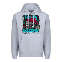 Heather Grey literally freezing skull Premium Hoodie - FaDigitalArtStudio