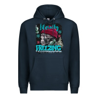 Navy literally freezing skull Premium Hoodie - FaDigitalArtStudio