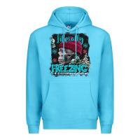 Ocean Blue literally freezing skull Premium Hoodie - FaDigitalArtStudio