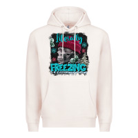 Pale Pink literally freezing skull Premium Hoodie - FaDigitalArtStudio