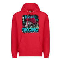 Red literally freezing skull Premium Hoodie - FaDigitalArtStudio