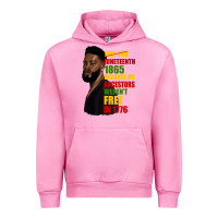 Fuchsia Pink juneteenth 1885 because my ancestors weren't free in 1776 black man Urban Hoodie - HRA Design Shop