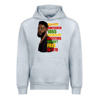 Heather Grey juneteenth 1885 because my ancestors weren't free in 1776 black man Urban Hoodie - HRA Design Shop