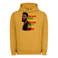 Pigment Peanut Butter juneteenth 1885 because my ancestors weren't free in 1776 black man Urban Hoodie - HRA Design Shop