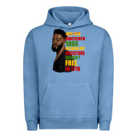 Pigment Pebble Blue juneteenth 1885 because my ancestors weren't free in 1776 black man Urban Hoodie - HRA Design Shop