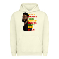 Pigment Pistachio juneteenth 1885 because my ancestors weren't free in 1776 black man Urban Hoodie - HRA Design Shop