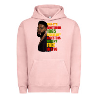 Pigment Salmon juneteenth 1885 because my ancestors weren't free in 1776 black man Urban Hoodie - HRA Design Shop