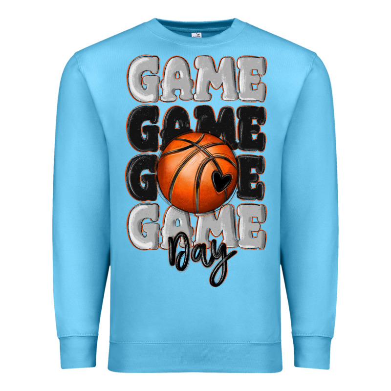 Game Day Basketball Bal Premium Sweatshirt by MaliasSmallBusiness | Teevron