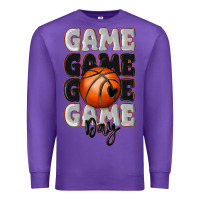 Purple game day basketball bal Premium Sweatshirt - MaliasSmallBusiness
