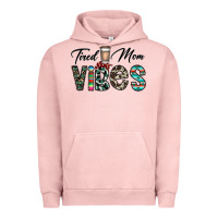 Pigment Salmon tired mom vibes Urban Hoodie - CowhideDigitalArt
