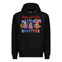 Black hangin with my gnomerica Premium Hoodie - RacoonDesign