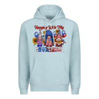 Blue Mist hangin with my gnomerica Premium Hoodie - RacoonDesign