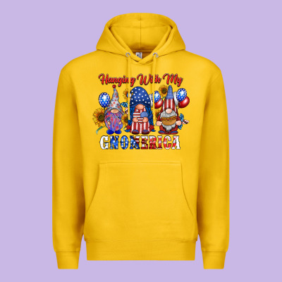 Hangin With My Gnomerica Premium Hoodie Designed By Racoondesign