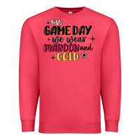 Cardinal on game day we wear maroon and gold Premium Sweatshirt - MaliasSmallBusiness