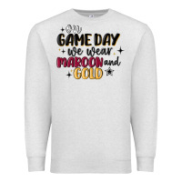 Oatmeal Heather on game day we wear maroon and gold Premium Sweatshirt - MaliasSmallBusiness