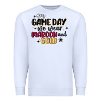 White on game day we wear maroon and gold Premium Sweatshirt - MaliasSmallBusiness