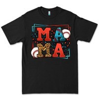 Black leopard baseball mama Mother's Day Premium Tee - LillyAllenDesigns