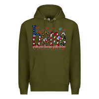 Army Green home of the free Premium Hoodie - RacoonDesign